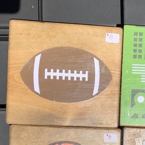 Wooden football wall hanging